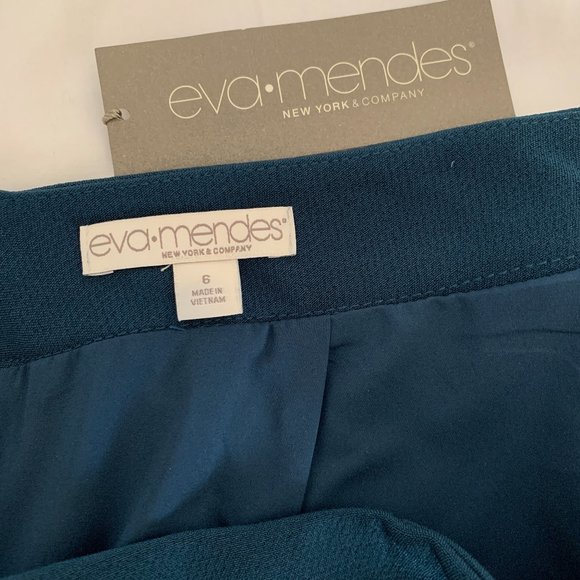 SKIRT FULL LENGTH Teal Blue Unusual Front Slit Cargo Style Pockets Sz 6 - Picture 8 of 14